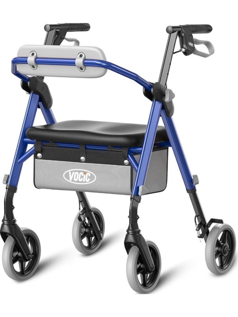 Standard Rollator Walker for Seniors with Seat, 380 lbs Capacity, Lightweight